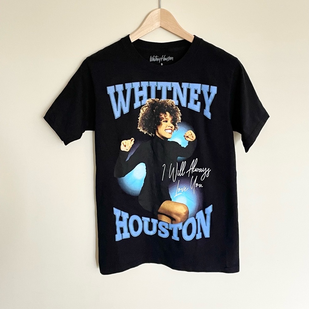 NEW Whitney Houston “I Will Always Love You” Graphic Black T Shirt Men’s Small